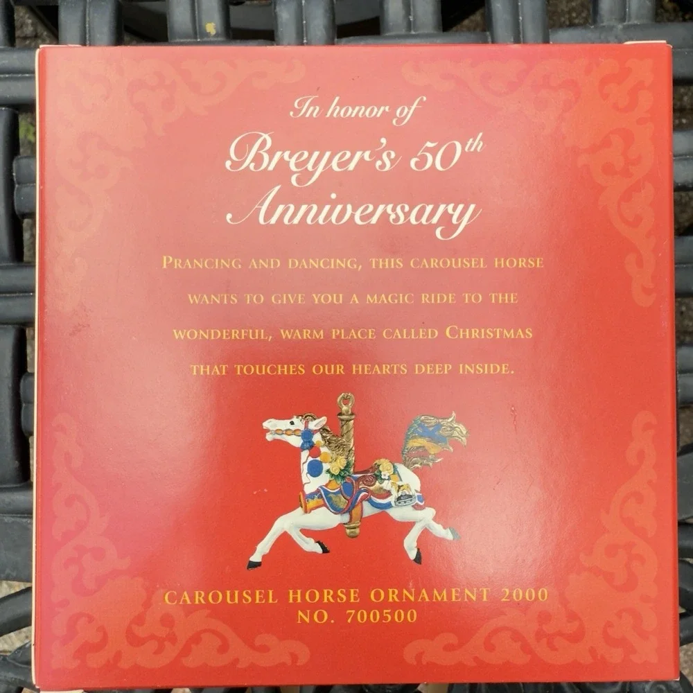2000‎ Breyer Carousel Horse Ornament 700500 50th Anniversary Golden Christmas